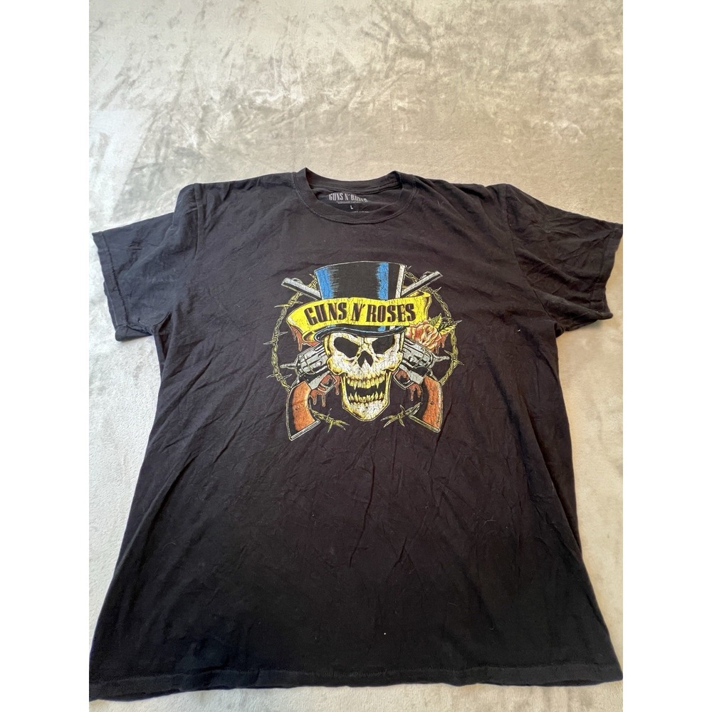 Guns N' Roses T Shirt Mens Large Black Skull Graphic Band Rock Music 2019‎